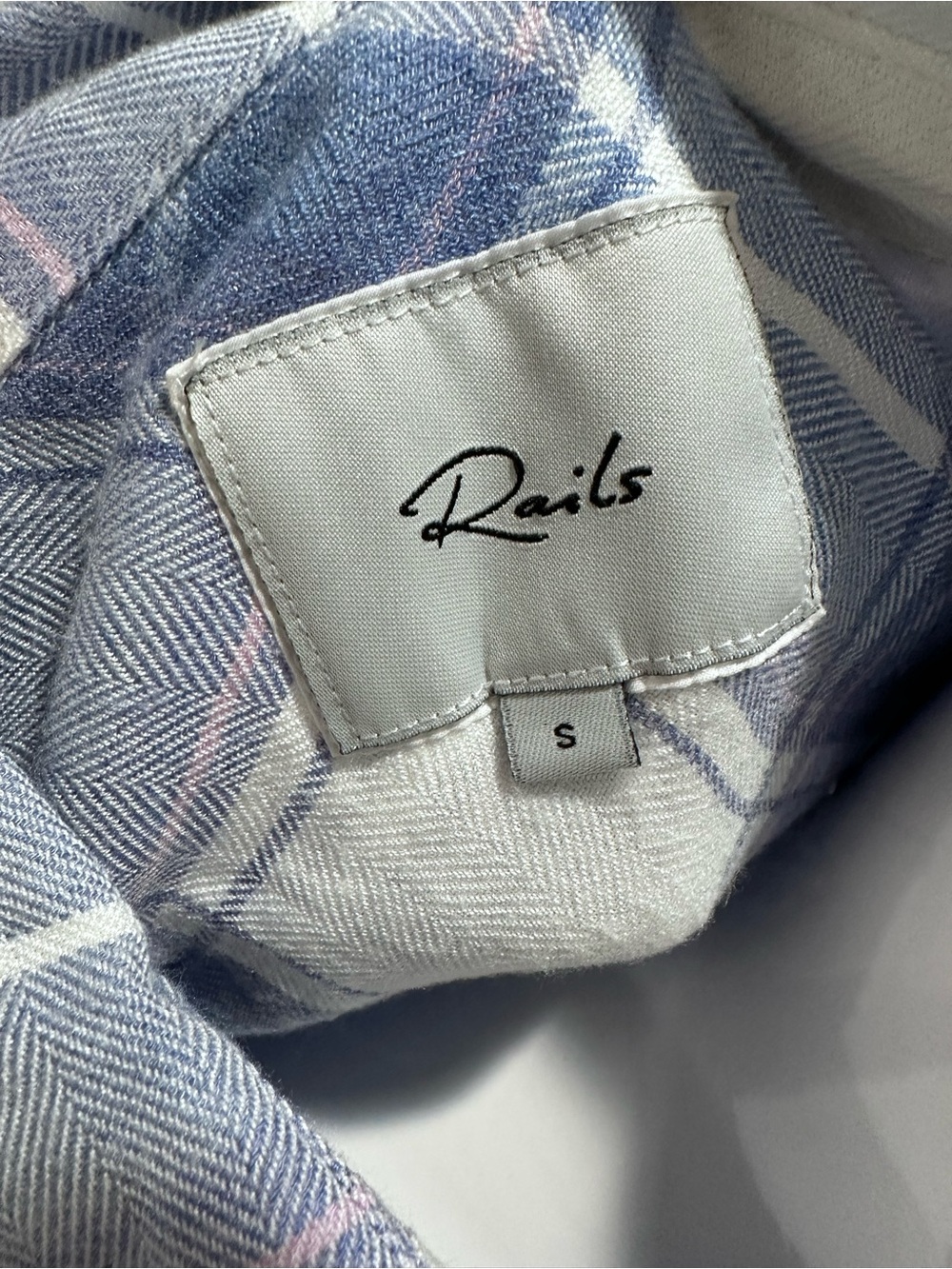 Rails Hunter Plaid Shirt White Blue Taffy Small - Picture 5 of 8